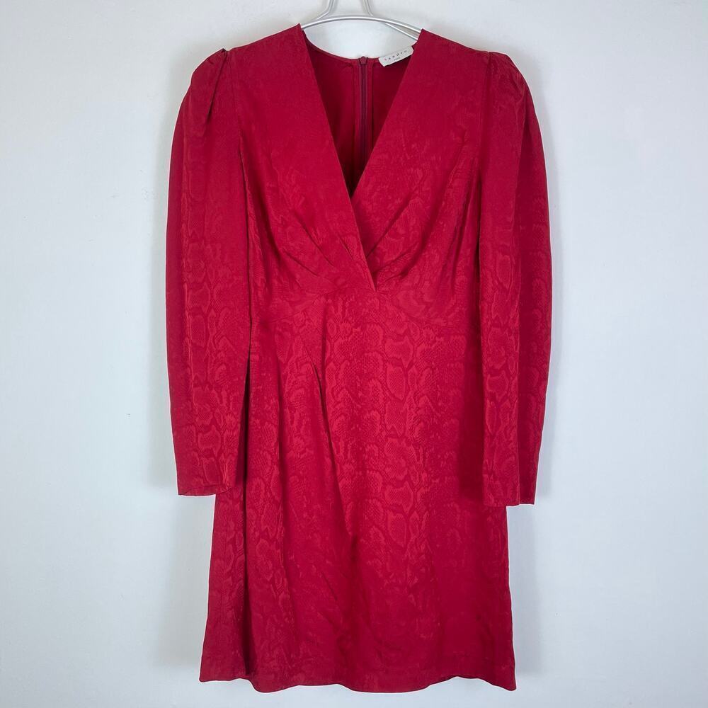 SANDRO Red Short python-effect jacquard dress sna… - image 4